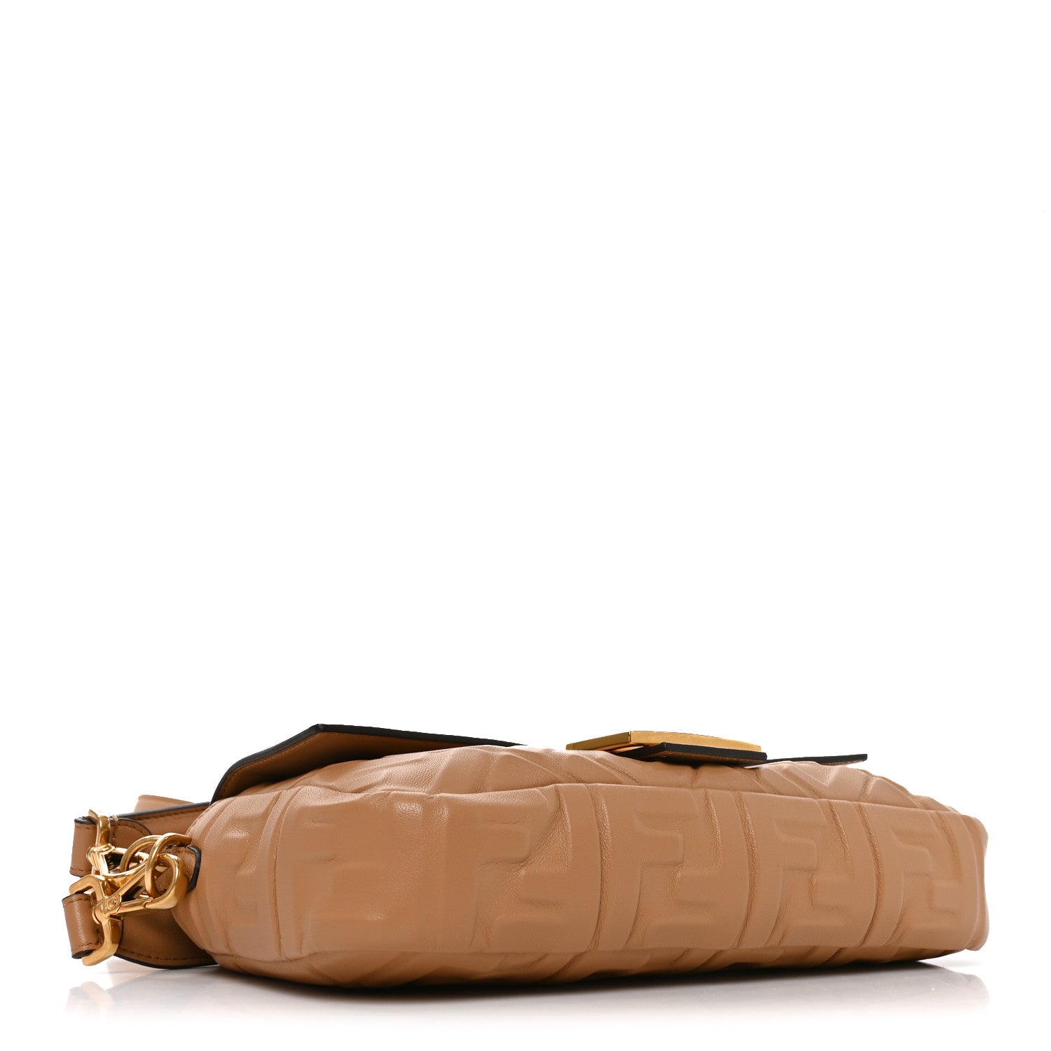 Fendi Nappa FF 1974 Embossed Baguette Miele Scuro 4 of 10