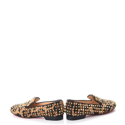 Christian Louboutin Leopard Print Pony Hair Rolling Spikes Luxor Loafers Flats 40 6 of 12
