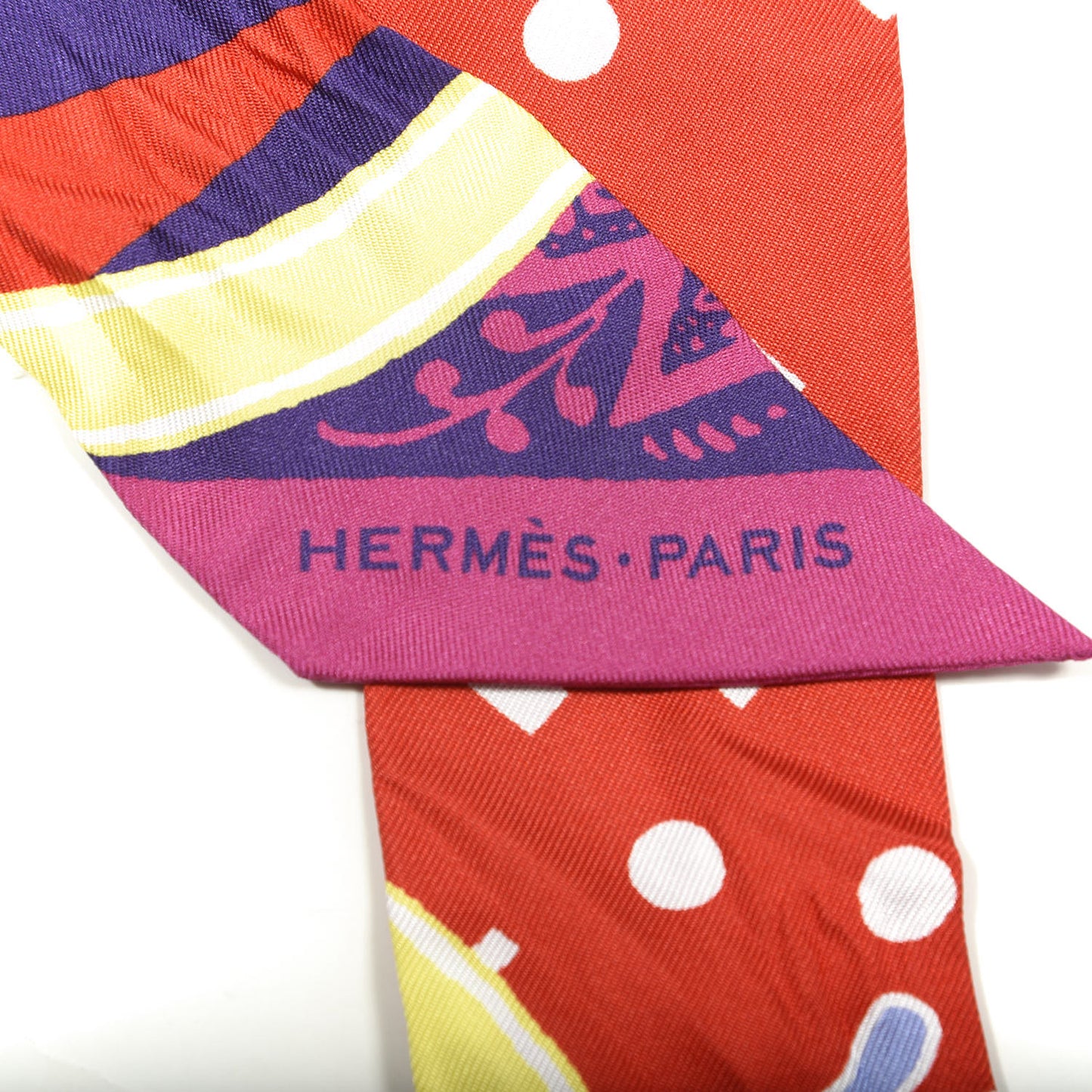 Silk Jeu de Soie Uniforme Twilly Fuchsia Rouge Multi