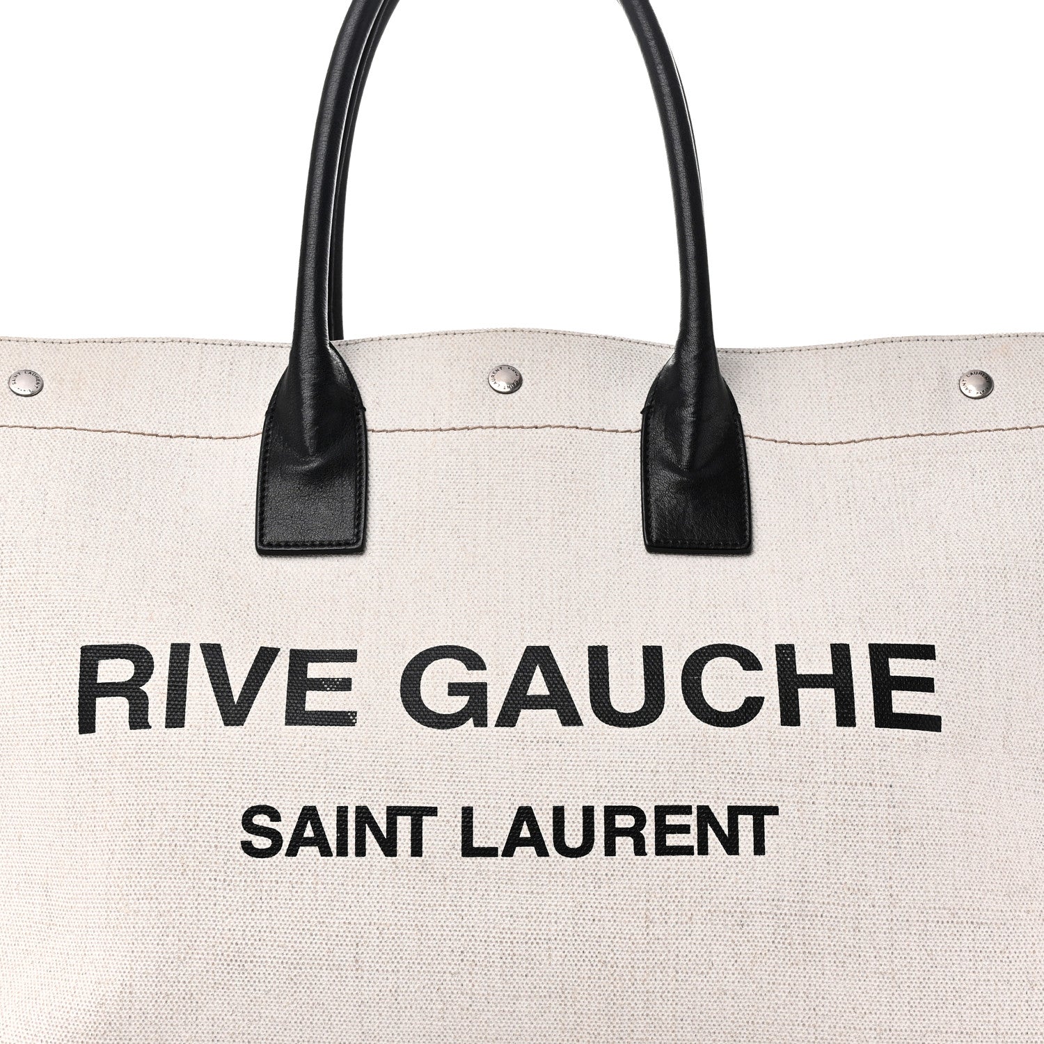 Saint Laurent Linen Calfskin Rive Gauche Tote Greggio Natural 7 of 9