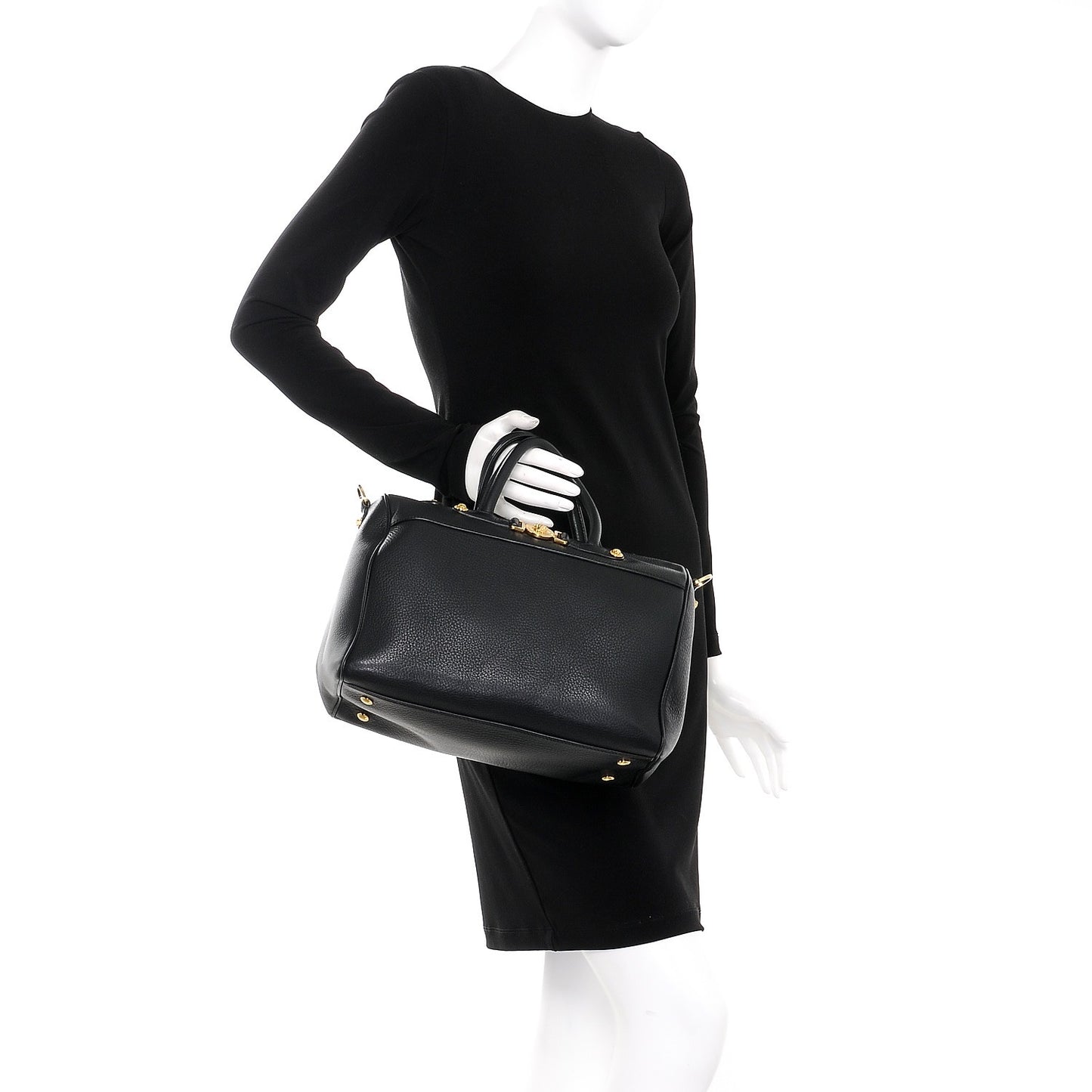 Calfskin Signature Duffle Bag Nero Black