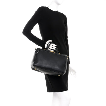 Versace Calfskin Signature Duffle Bag Nero Black 3 of 8