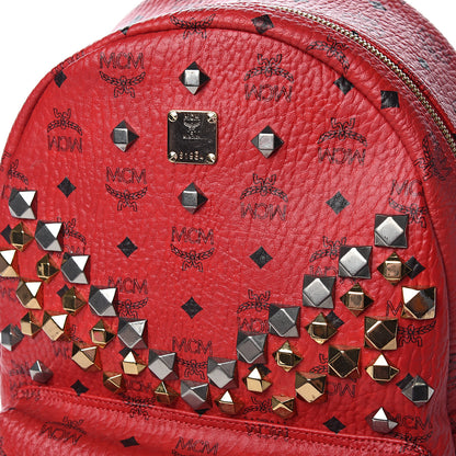 MCM Visetos Studded Medium Stark M Backpack Red 9 of 12