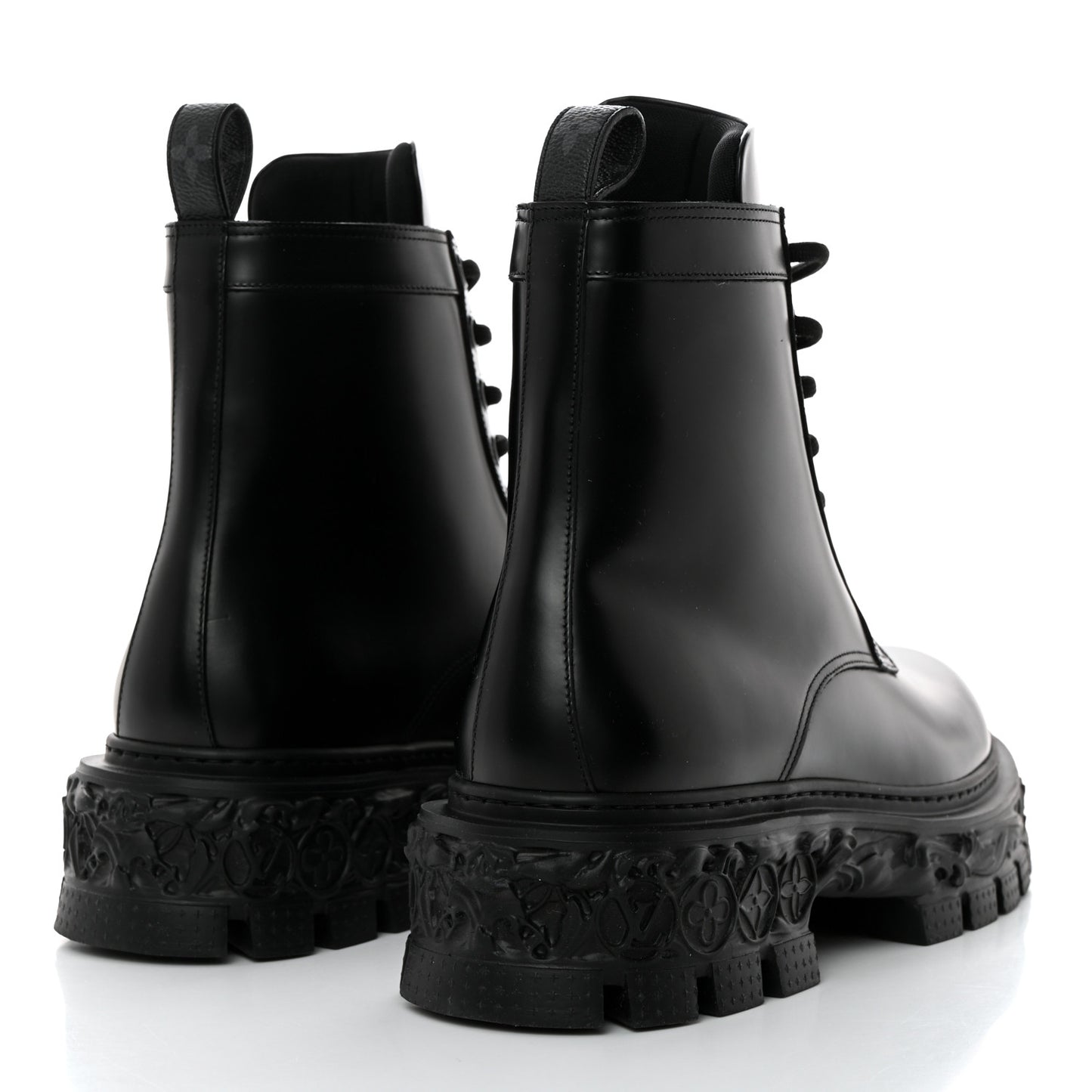 Calfskin Baroque Flat Ranger Boots 11 Black