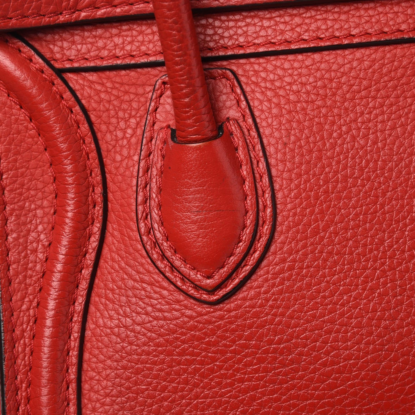 Drummed Calfskin Nano Luggage Coquelicot
