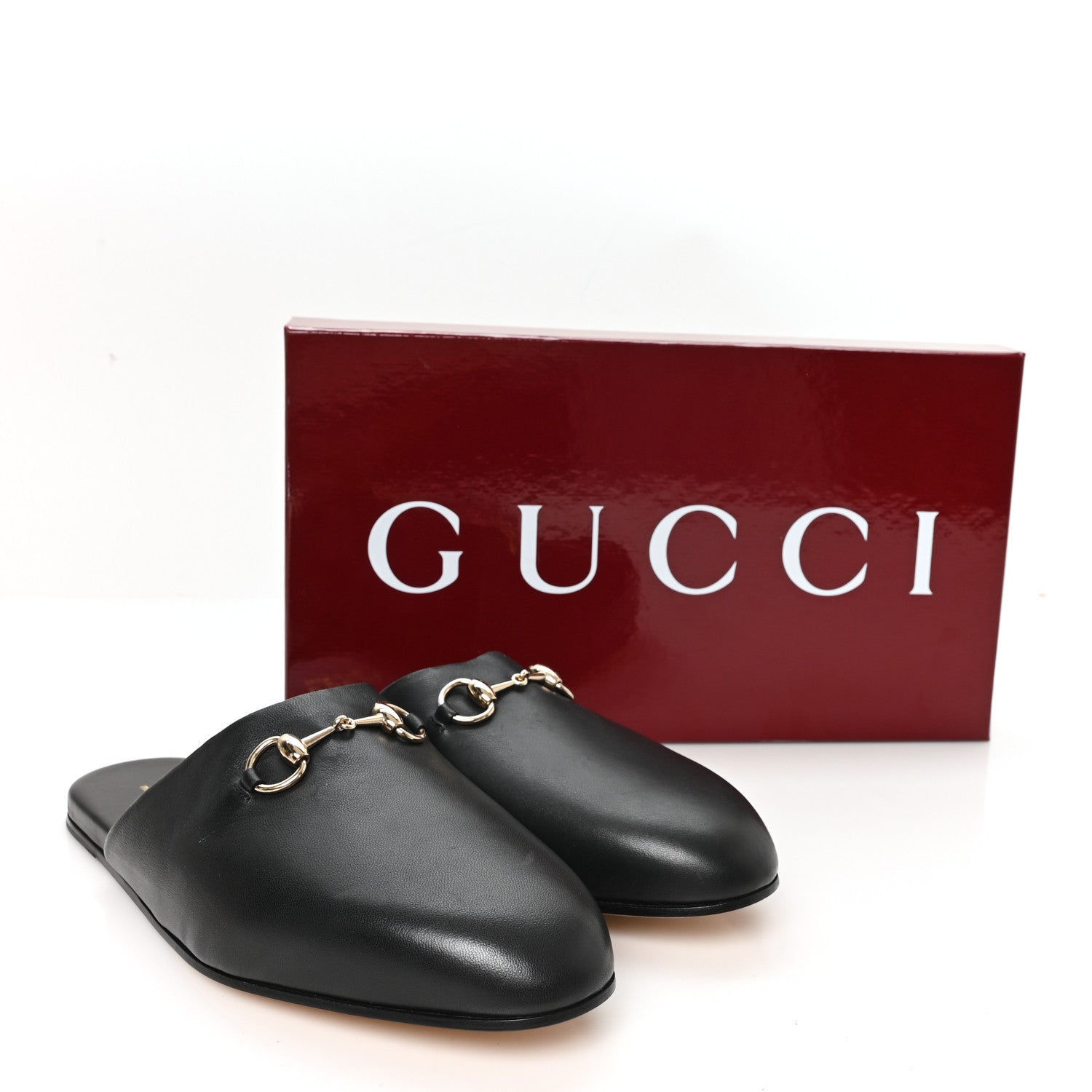 Gucci Calfskin Mens Horsebit Slippers 10 Black 10 of 10