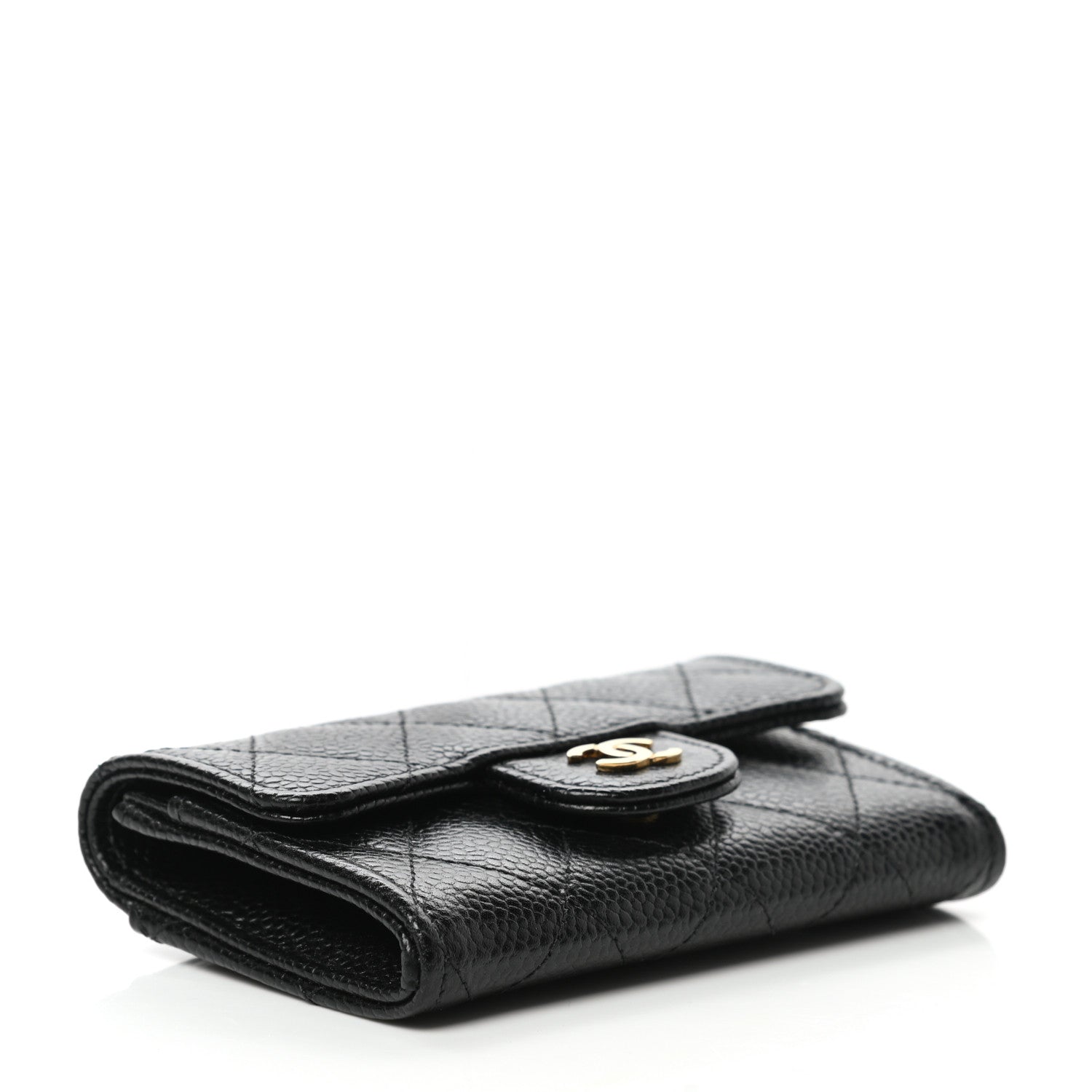 Chanel Caviar Quilted Flap Card Holder Wallet Black 4 of 9