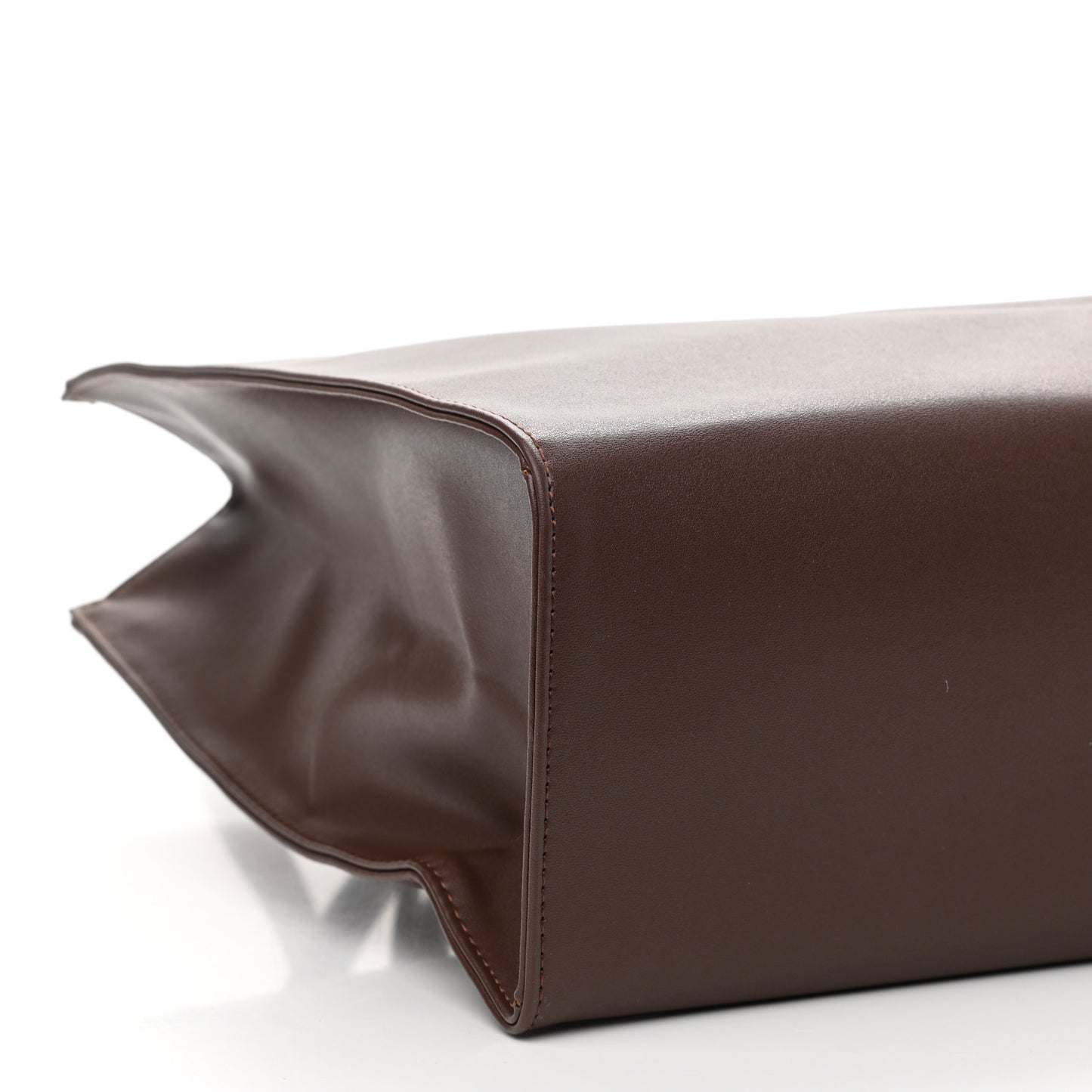 Vegan Leather Medium Shopping Bag Dark Brown