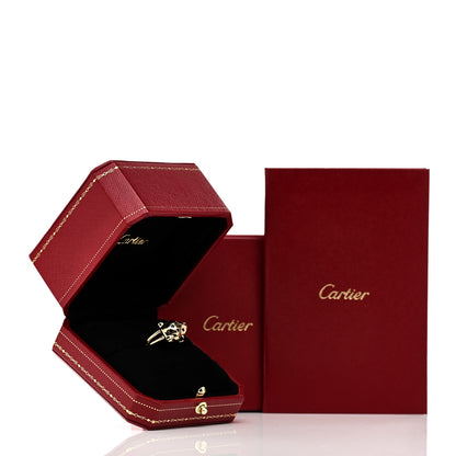Cartier 18K Yellow Gold Diamond Tsavorite Garnet Black Onyx Panthere de Cartier Ring 50 5.25 6 of 6