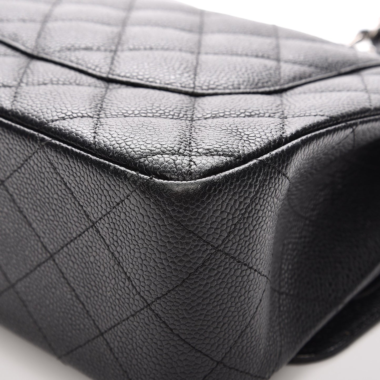 Caviar Quilted Jumbo Double Flap Black
