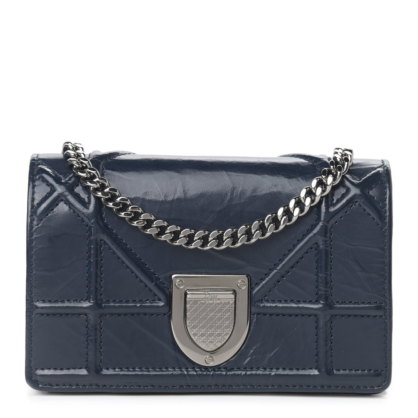 Patent Baby Diorama Flap Bag Blue