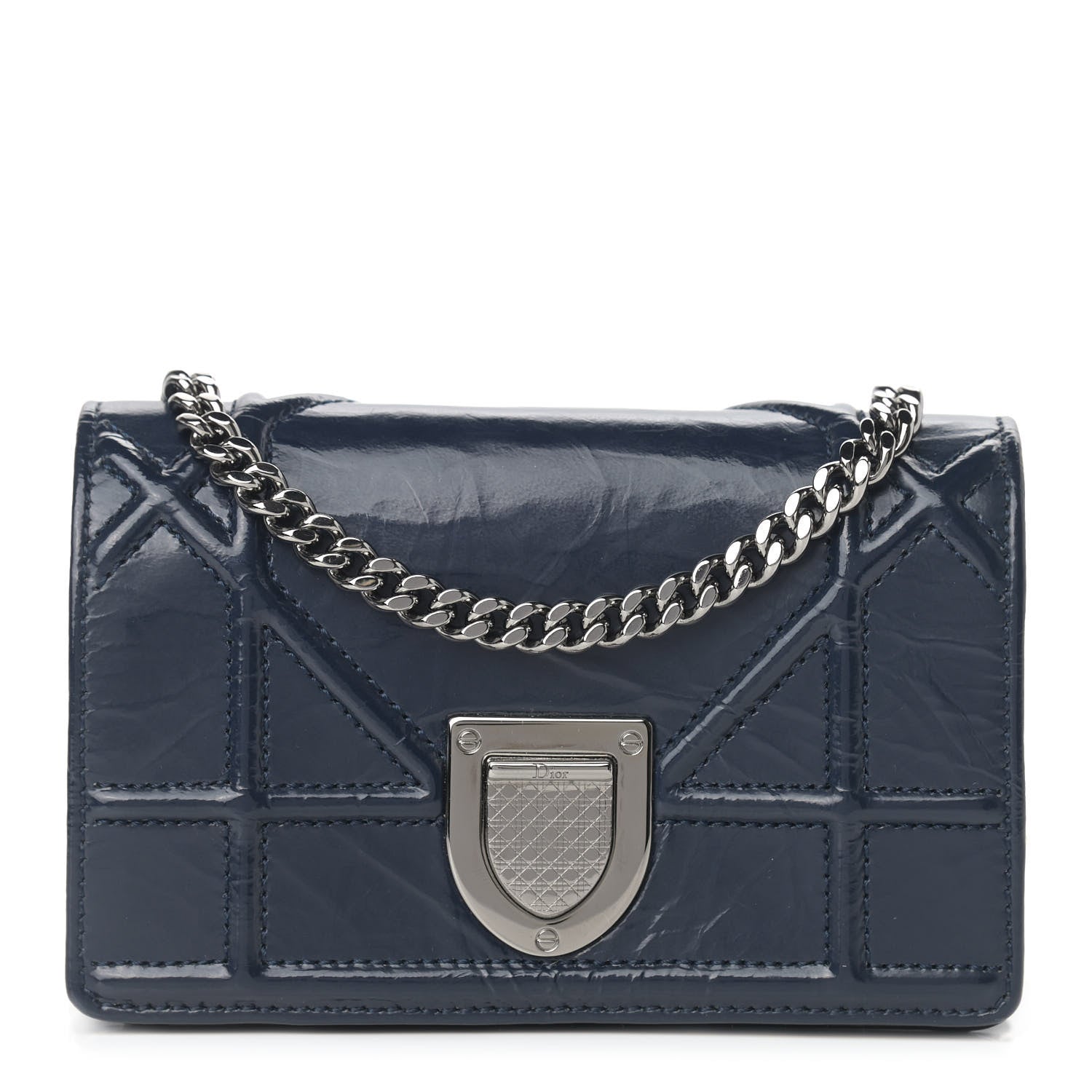 Christian Dior Patent Baby Diorama Flap Bag Blue 1 of 8