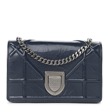 Christian Dior Patent Baby Diorama Flap Bag Blue 1 of 8