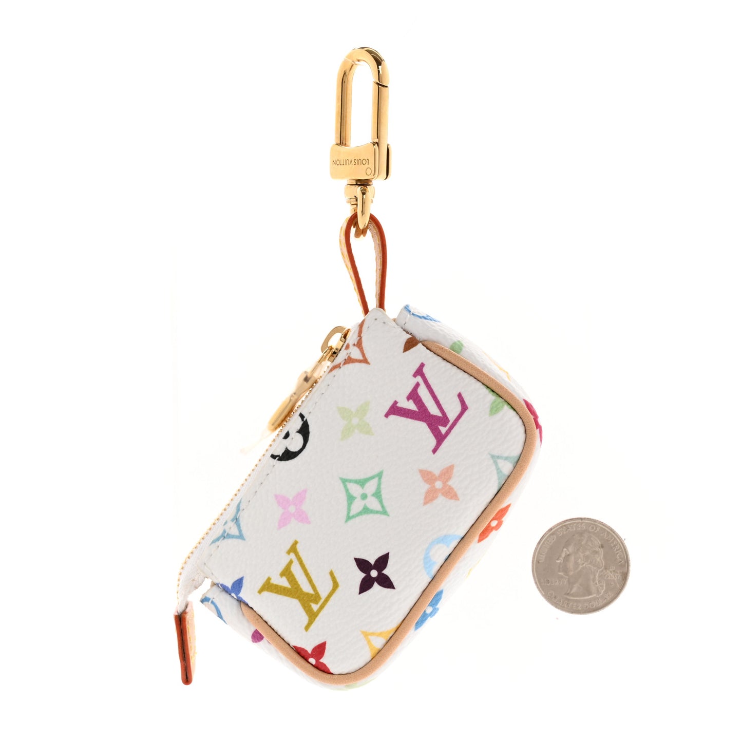 LV x TM Monogram Multicolor Micro Pochette White