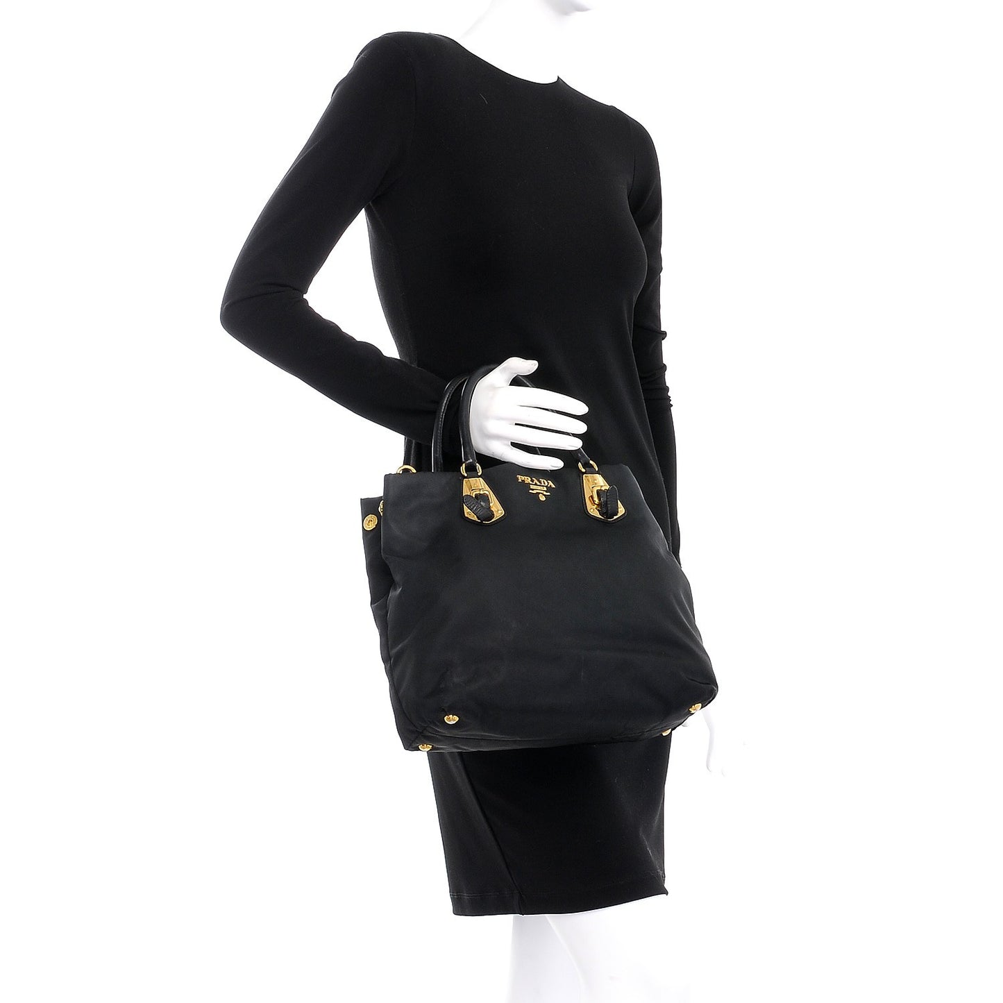 Tessuto Nylon Tote Nero Black