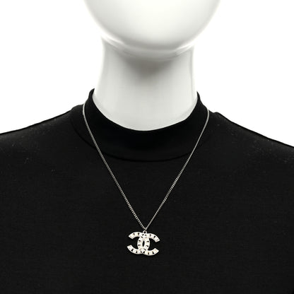 Chanel Baguette Crystal CC Necklace Silver 2 of 4