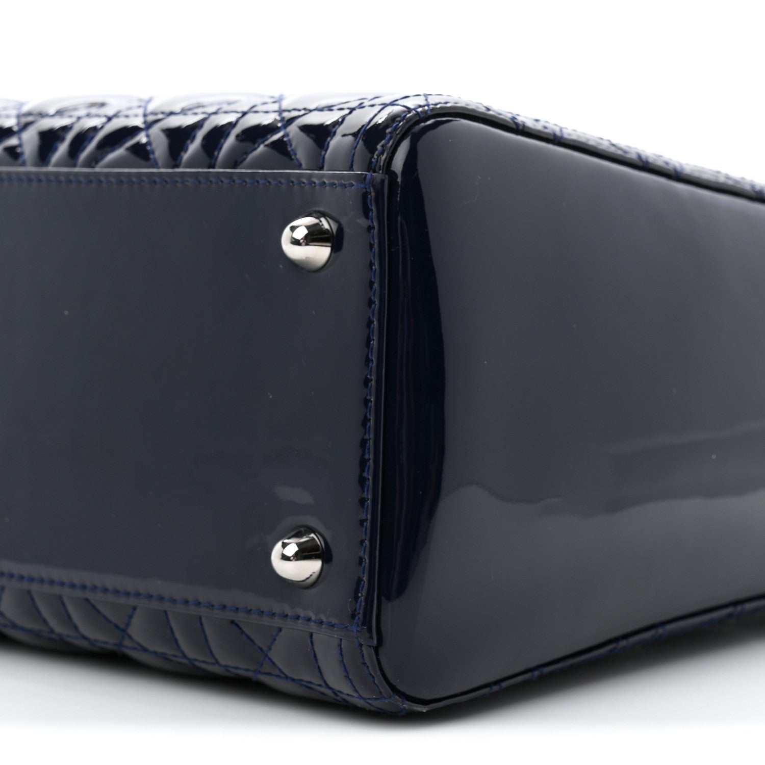 Christian Dior Patent Cannage Large Lady Dior Navy Blue 10 of 10