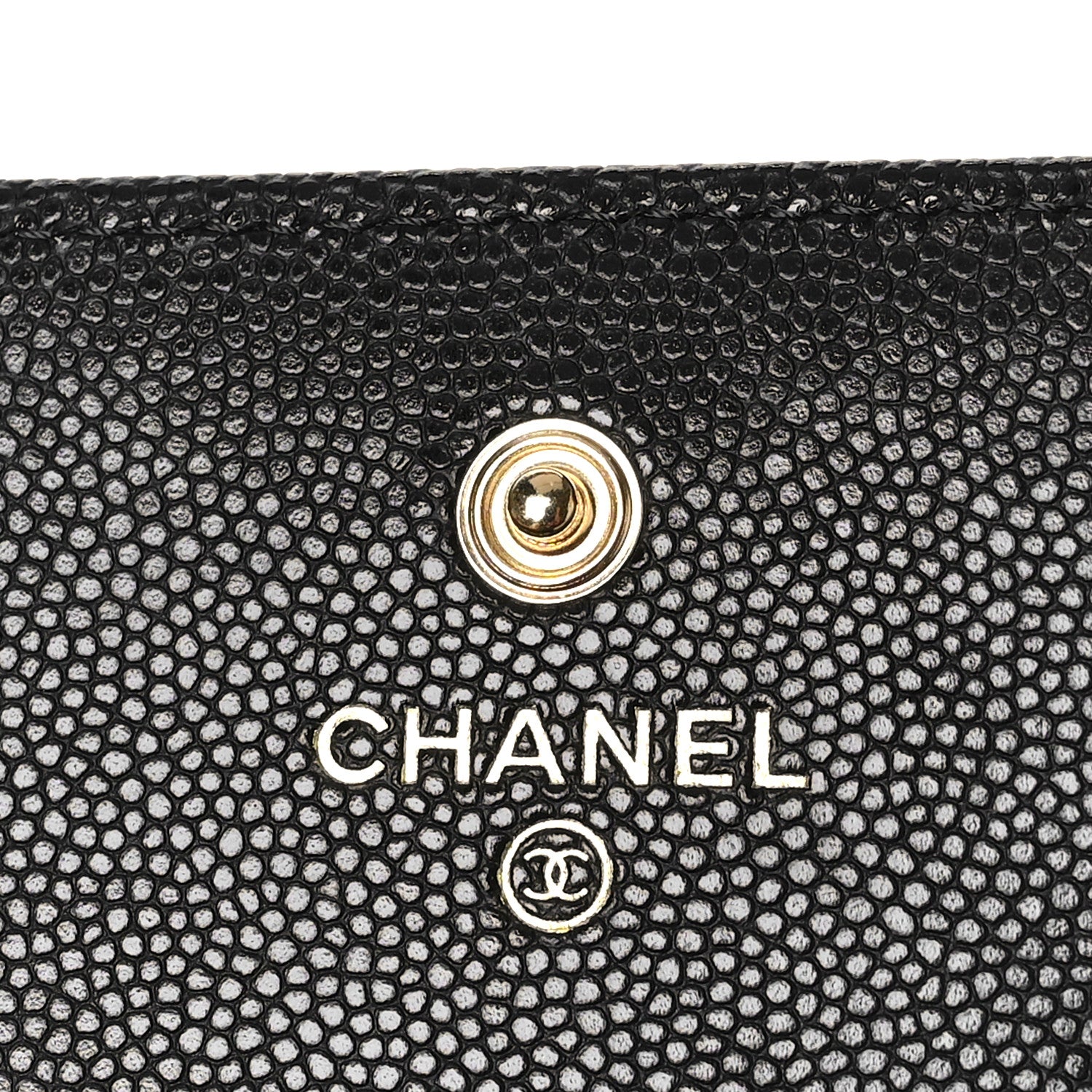 Chanel Caviar Quilted Enamel Coco Casino Compact Flap Wallet Black 6 of 10