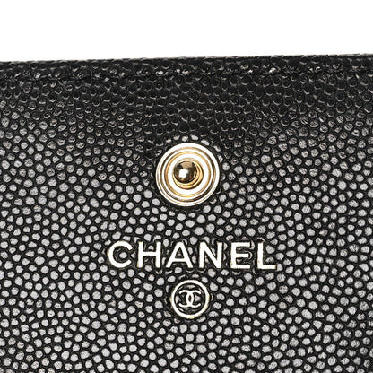 Chanel Caviar Quilted Enamel Coco Casino Compact Flap Wallet Black 6 of 10