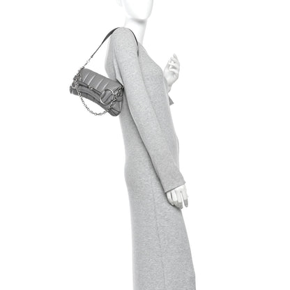 Gucci Nappa Vertical Matelasse Small Maxi Horsebit Chain Shoulder Bag Gray 2 of 9