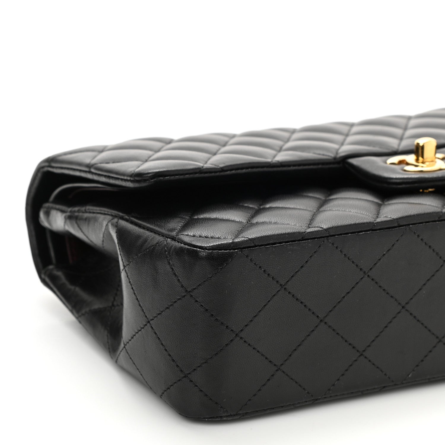 Chanel Lambskin Quilted Medium Double Flap Black 9 of 10