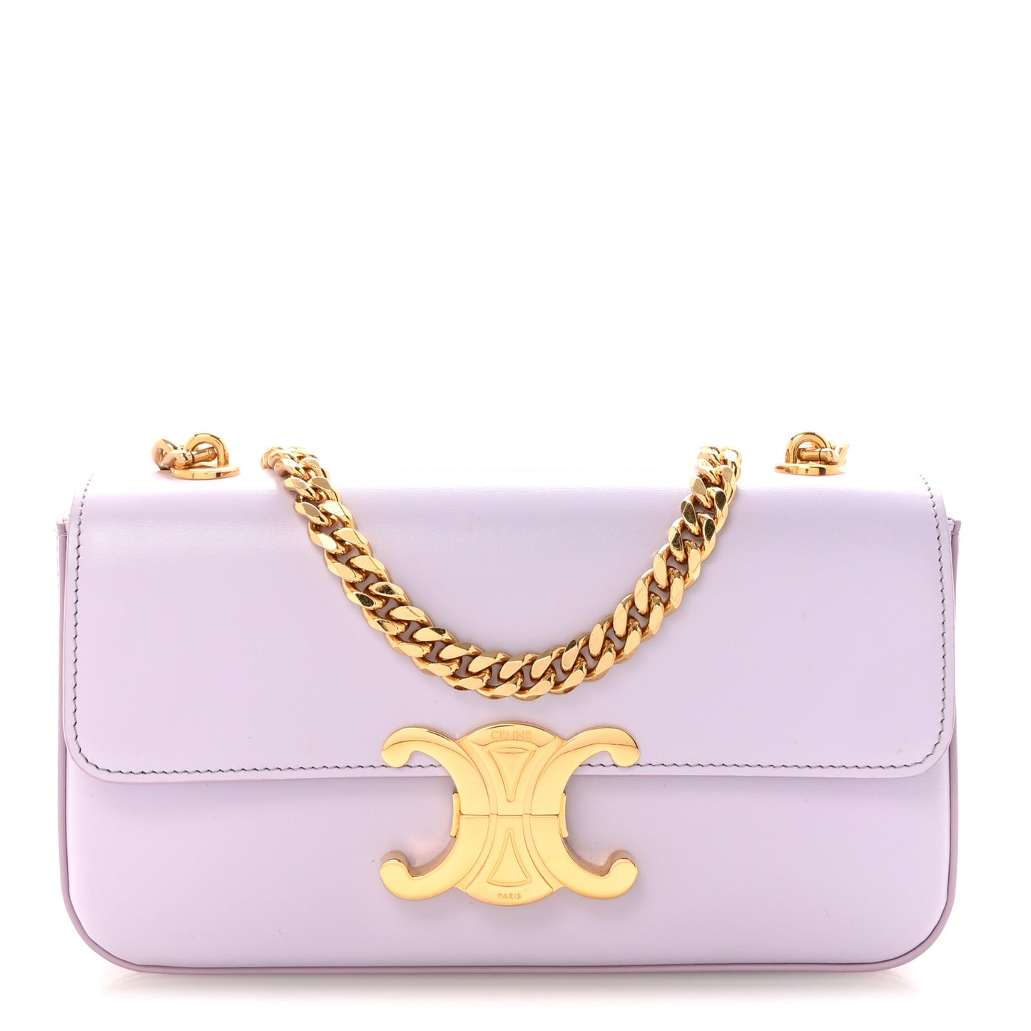 Shiny Calfskin Triomphe Chain Shoulder Bag Light Lavender