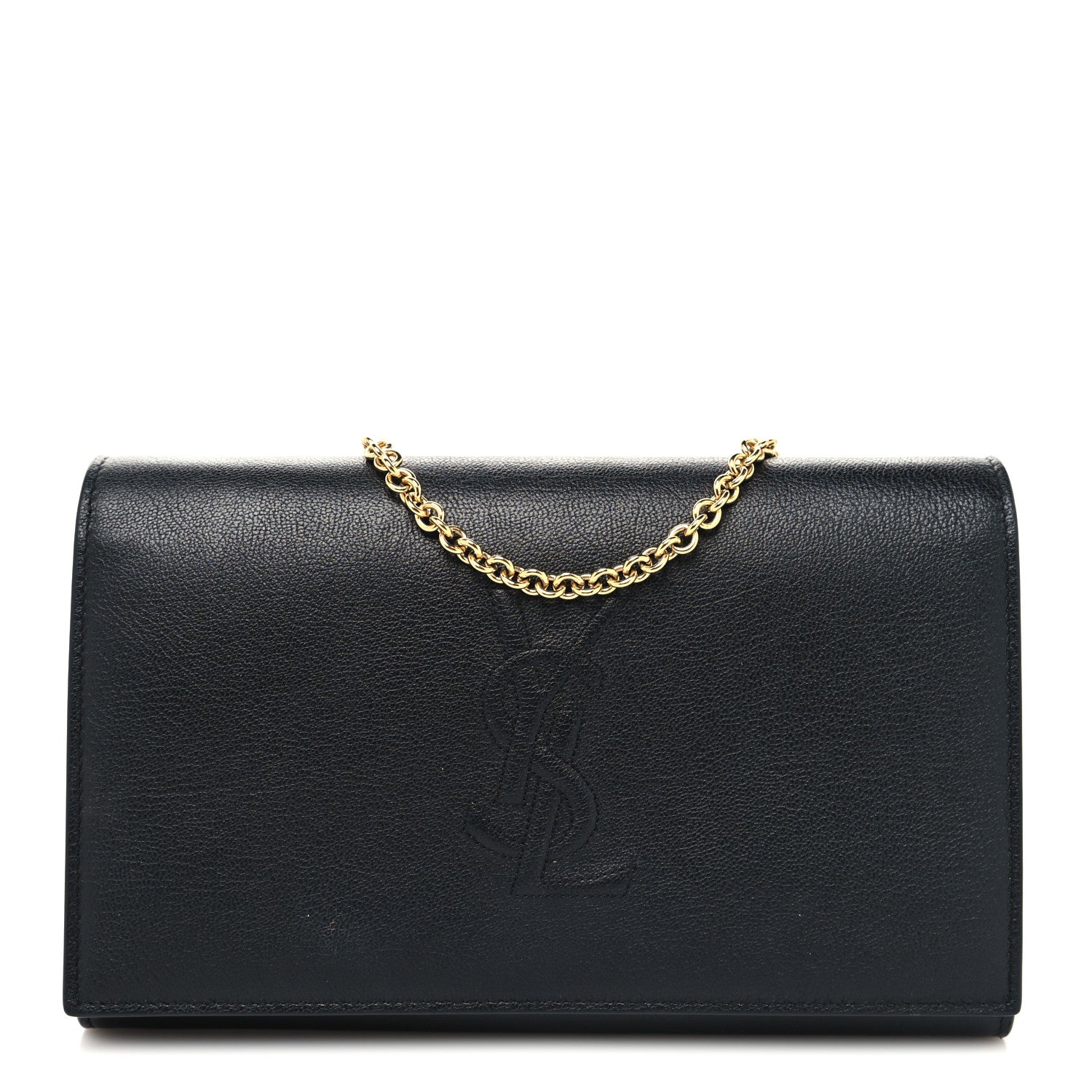 Saint Laurent Calfskin Monogram Belle de Jour Chain Clutch Black 1 of 10