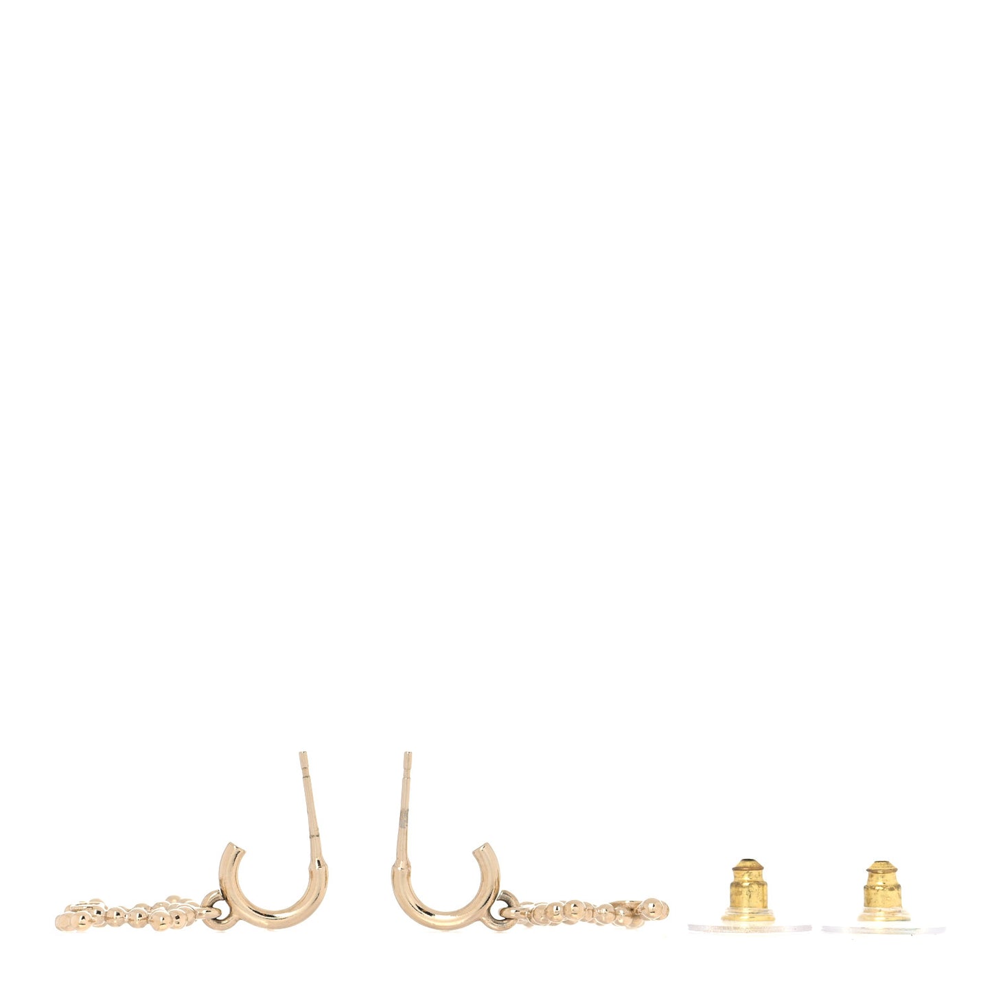 Metal Bead CC Drop Earrings Gold