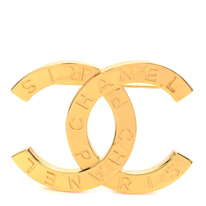 Chanel Metal Paris Button CC Large Brooch Gold 1 of 5