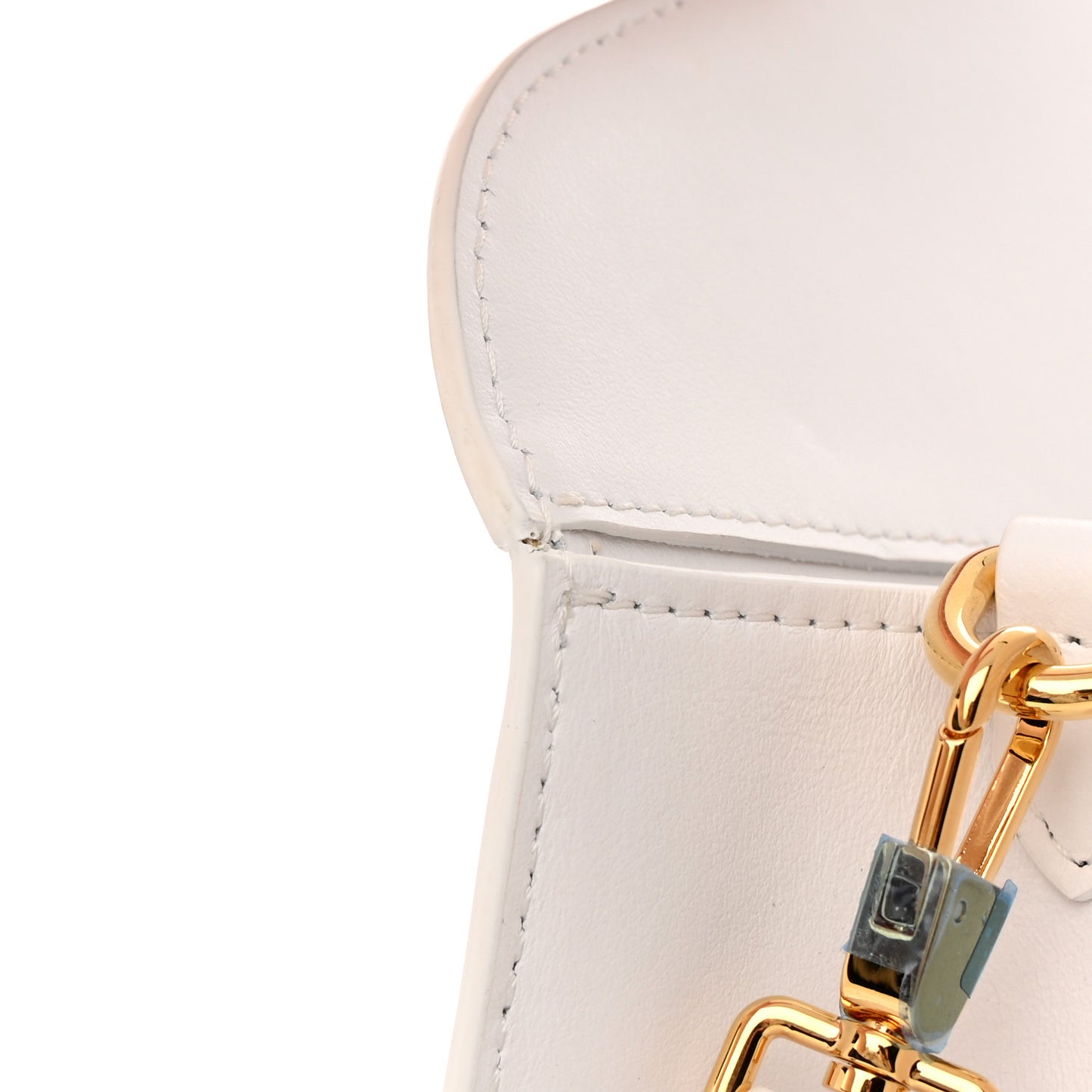 Monogram Canvas Smooth Calfskin Medium Pocket Bag White Beige
