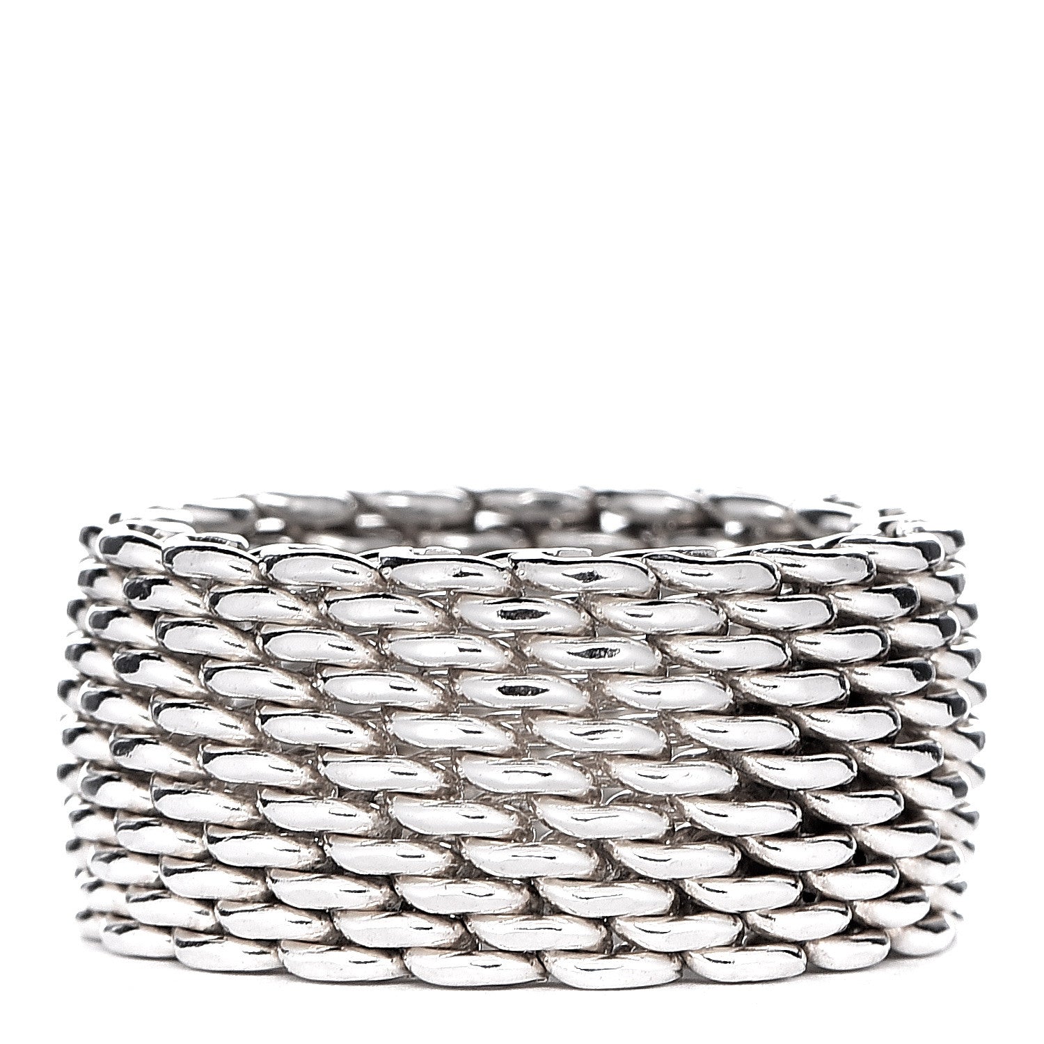 Tiffany Sterling Silver Mesh Somerset Ring 48 4.5 3 of 4