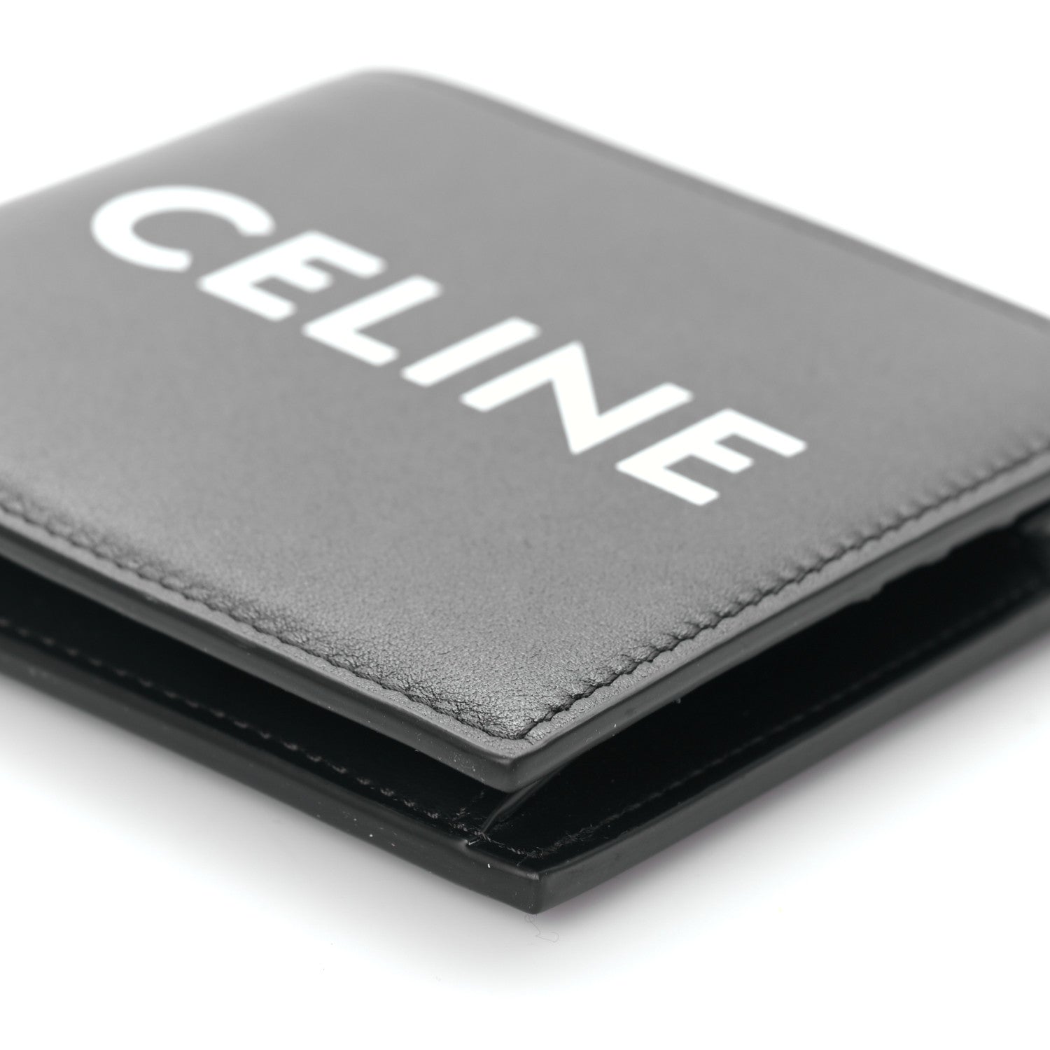 Celine HOMME Calfskin Logo Bi-Fold Wallet Black 9 of 9