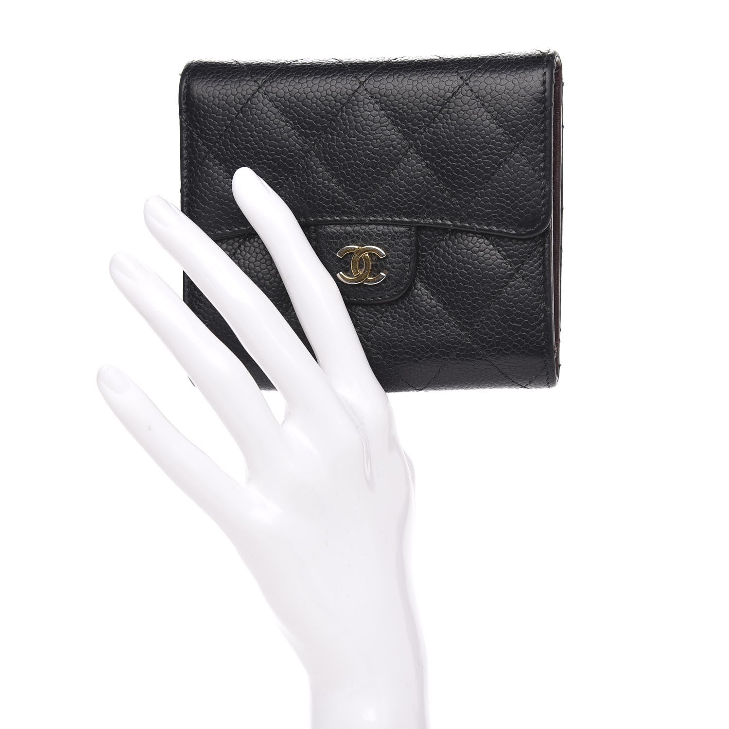 Chanel Caviar Quilted Compact Flap Wallet Black 2 of 11