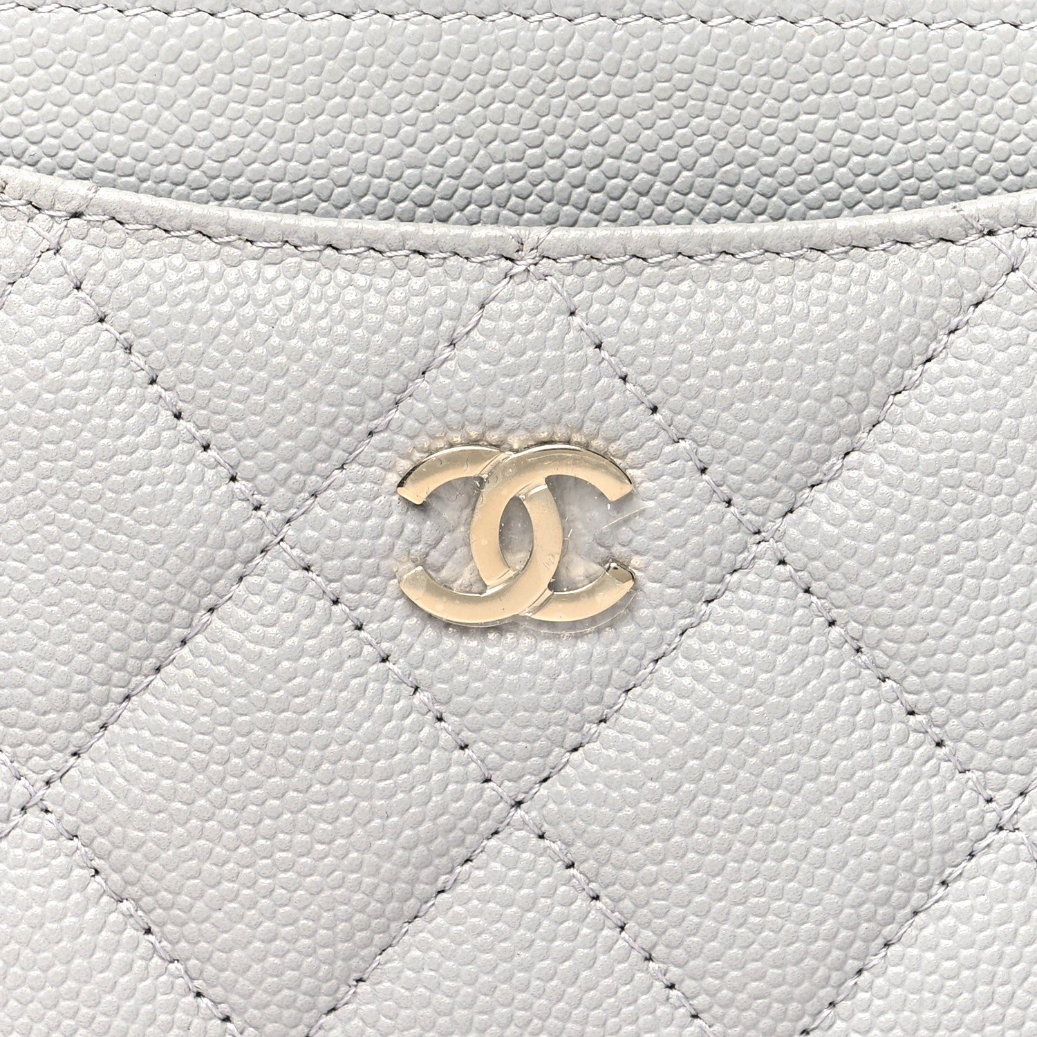Chanel Caviar Quilted Card Holder Grey 9 of 10