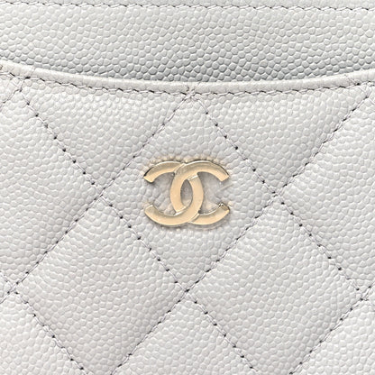 Chanel Caviar Quilted Card Holder Grey 9 of 10