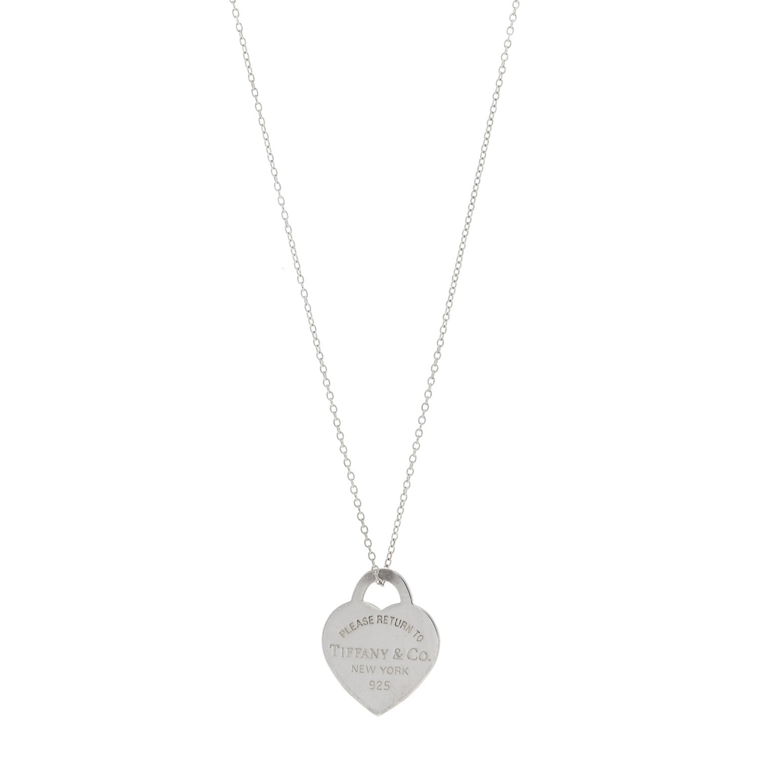Tiffany Sterling Silver Small Return to Tiffany Heart Pendant Necklace 1 of 4