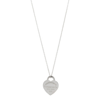 Tiffany Sterling Silver Small Return to Tiffany Heart Pendant Necklace 1 of 4