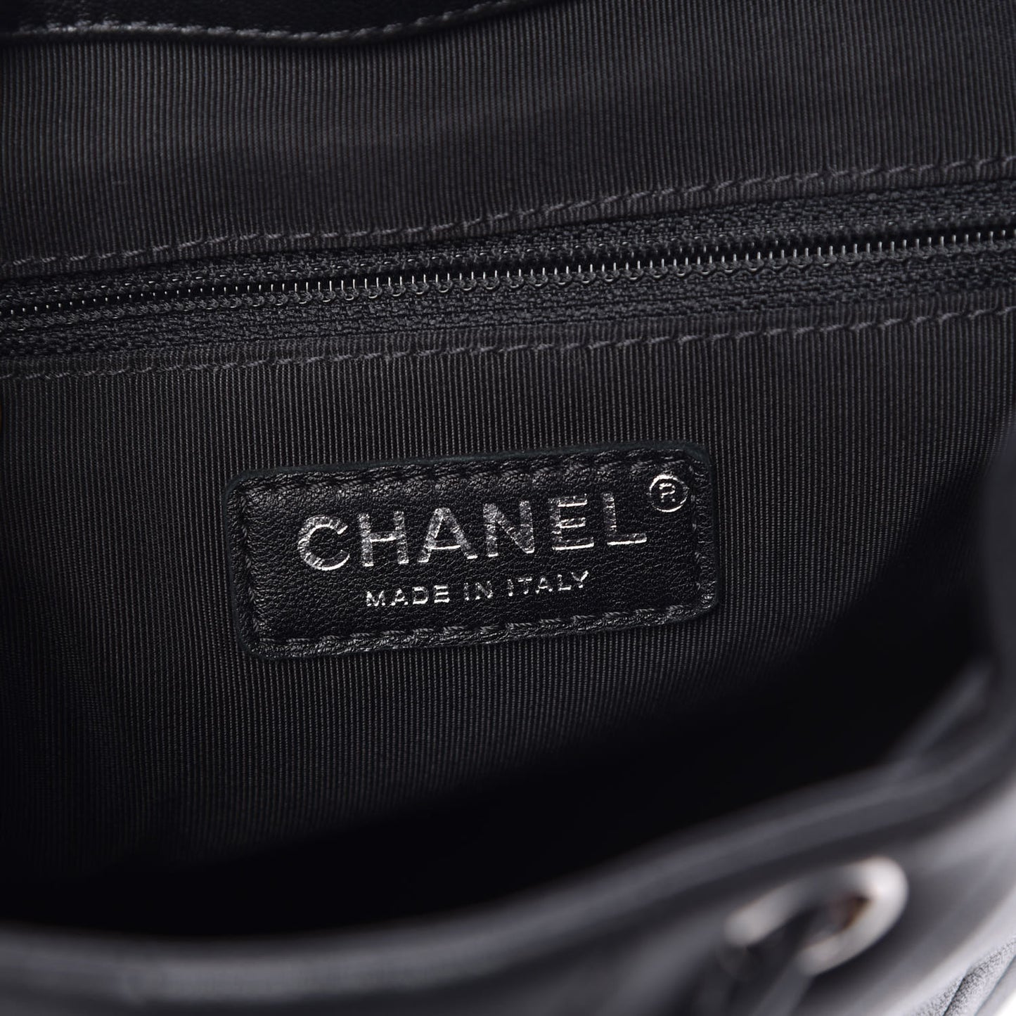 Calfskin Mini Coco Chevron Backpack Black