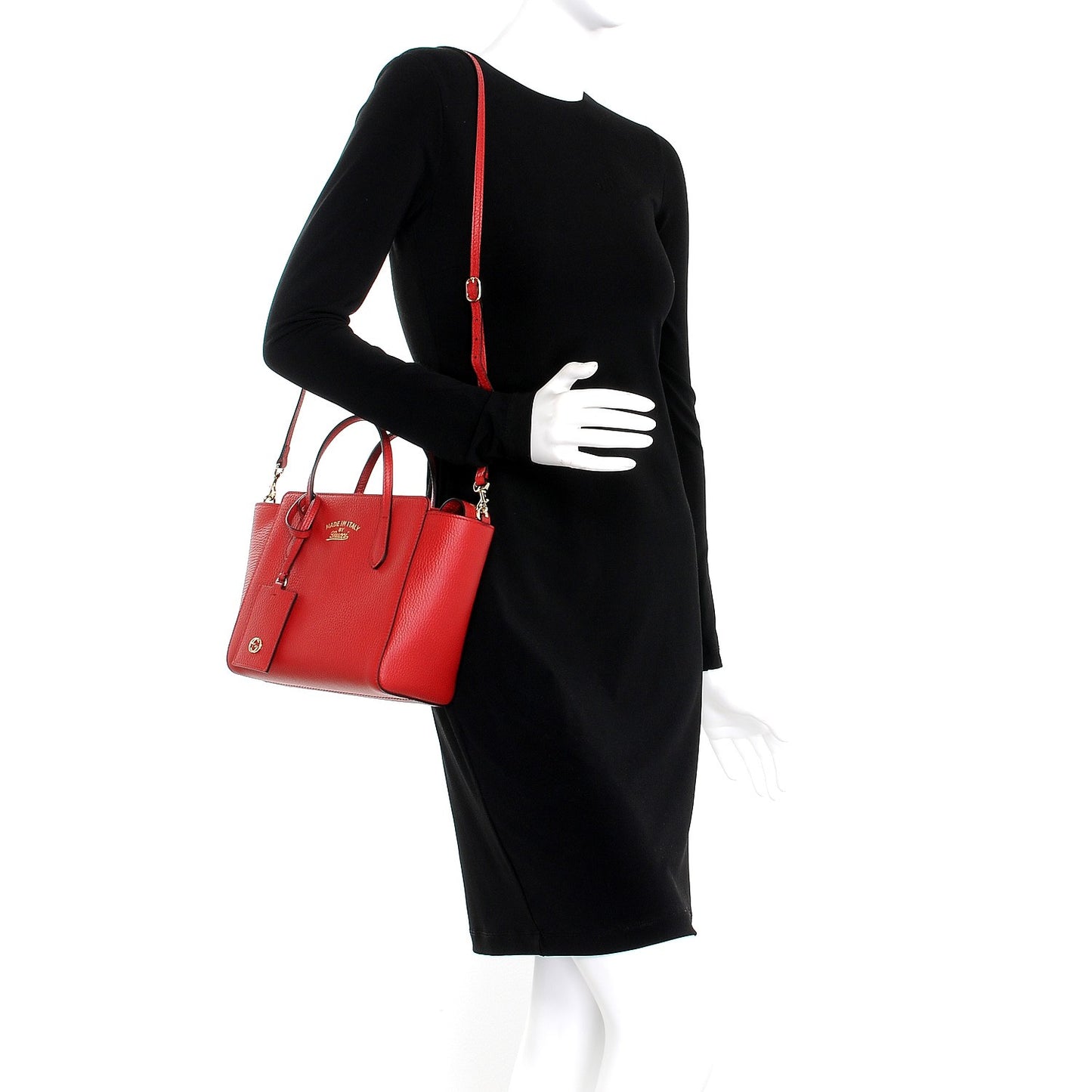 Dollar Calfskin Mini Swing Top Handle Bag Tabasco