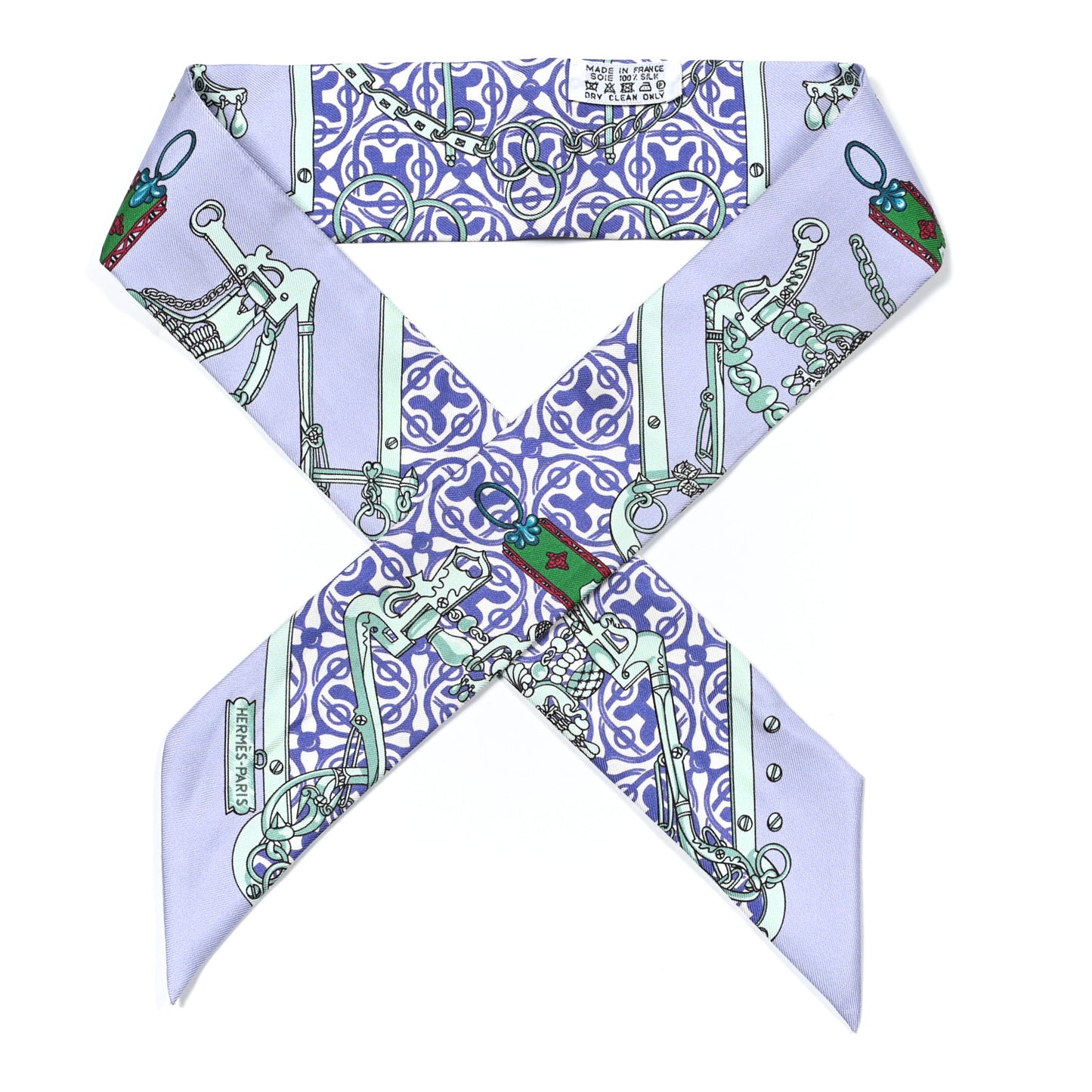 Silk Mors Et Gourmettes Remix Twilly Parme Vert Mauve