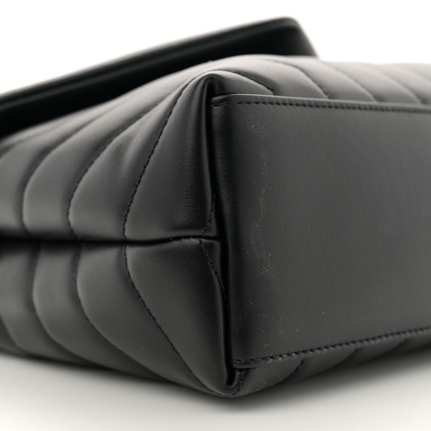 Saint Laurent Calfskin Y Quilted Monogram Small Loulou Chain Satchel Black 9 of 10