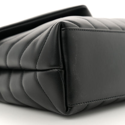 Saint Laurent Calfskin Y Quilted Monogram Small Loulou Chain Satchel Black 9 of 10
