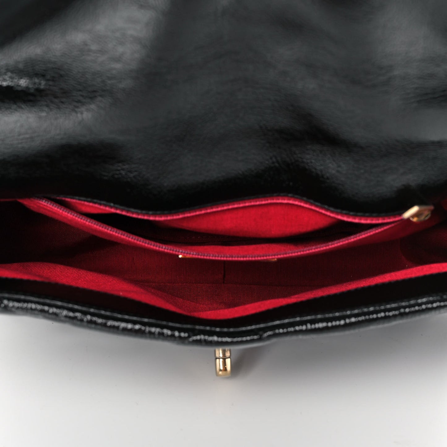 Shiny Crumpled Calfskin Quilted Medium Chanel 19 Flap Black