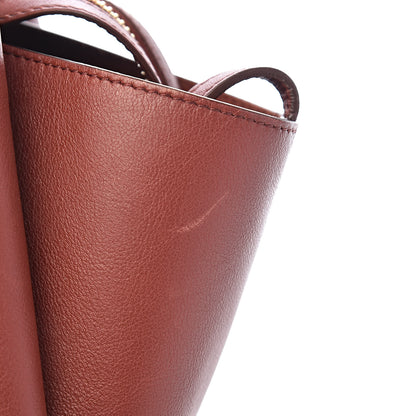Celine Calfskin Medium Tri-Fold Bag Red Wood 10 of 17