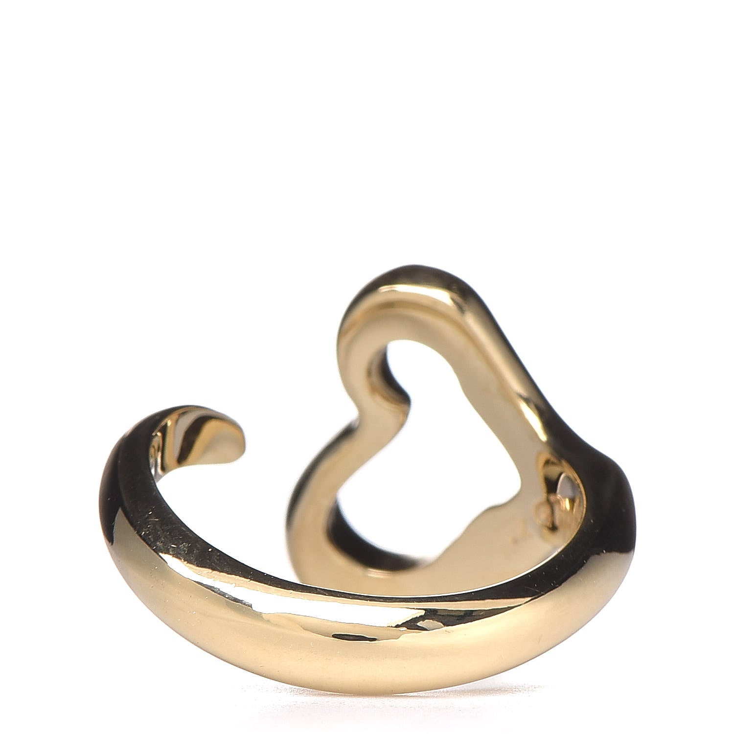 Tiffany 18K Yellow Gold Elsa Peretti Open Heart Ring 49 4.75 4 of 5