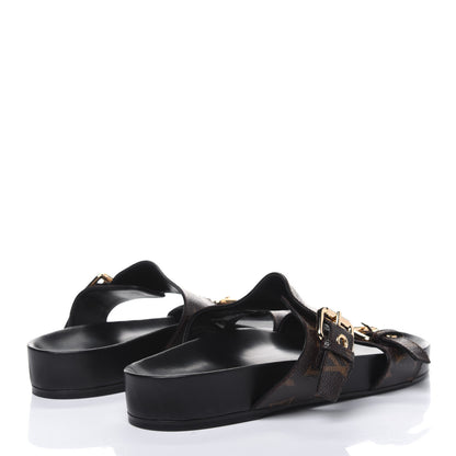 Louis Vuitton Monogram Bom Dia Mule Sandals 39.5 Black 4 of 9