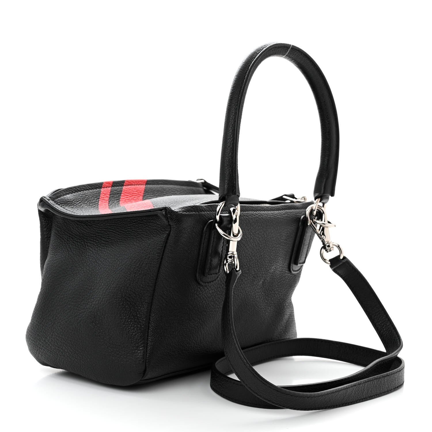 Givenchy Sugar Goatskin Striped Small Pandora Red Black 3 of 10