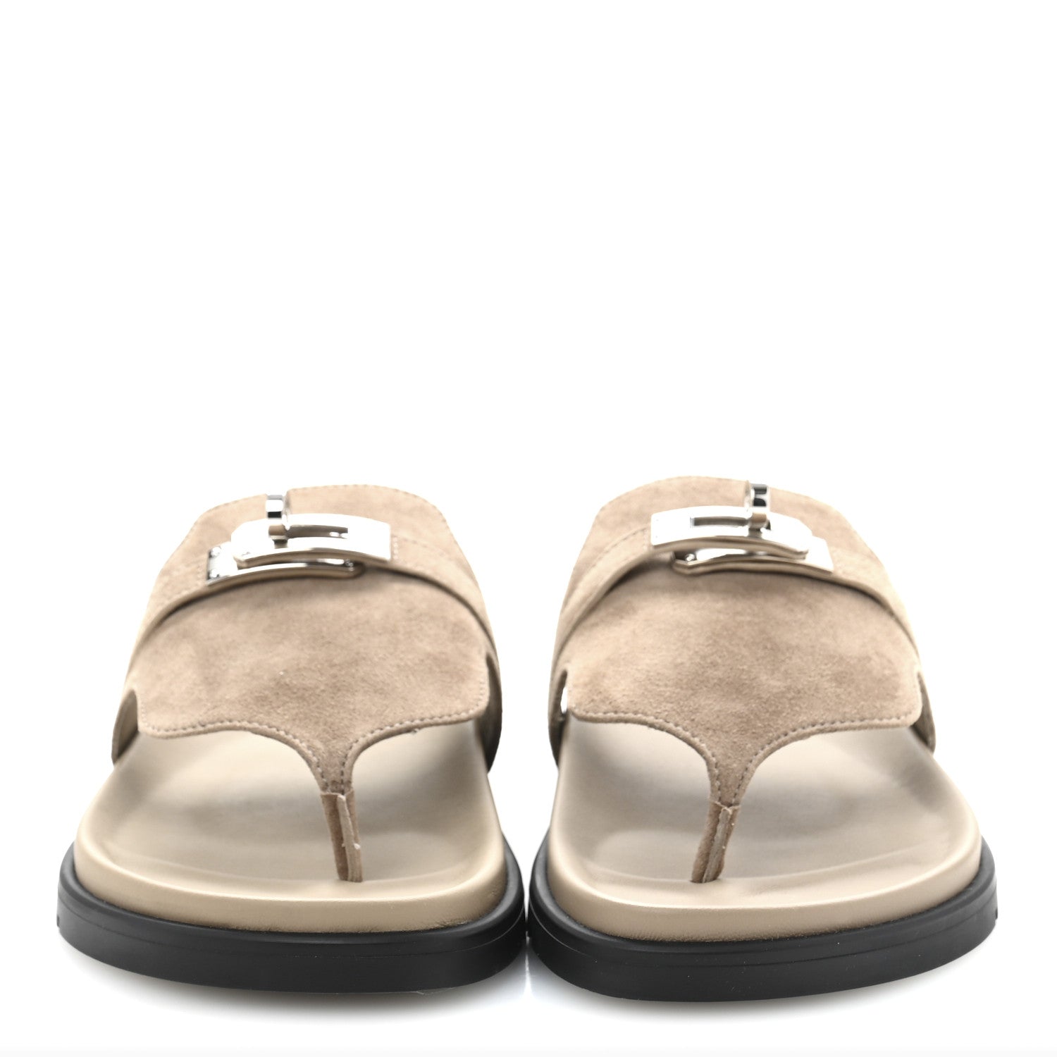 Hermes Suede Goatskin Womens Empire Sandals 35 Beige Sable 3 of 10