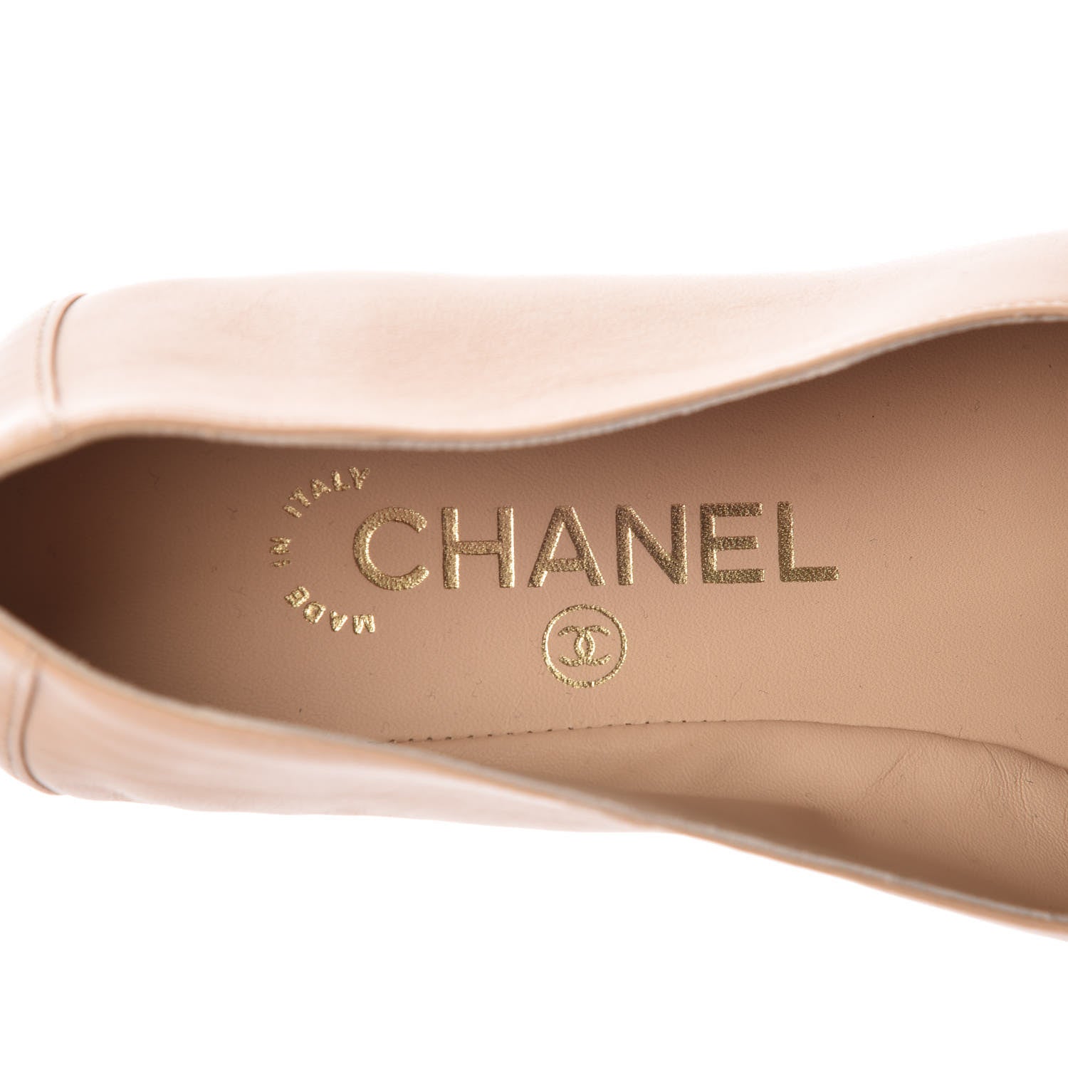 Chanel Lambskin CC Chain Mocassin Loafers 37.5 Beige 7 of 9