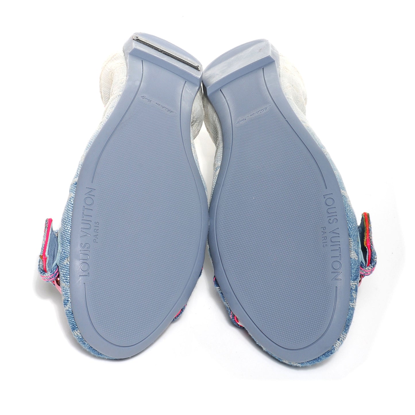 Monogram Denim Rosa Flats 38.5